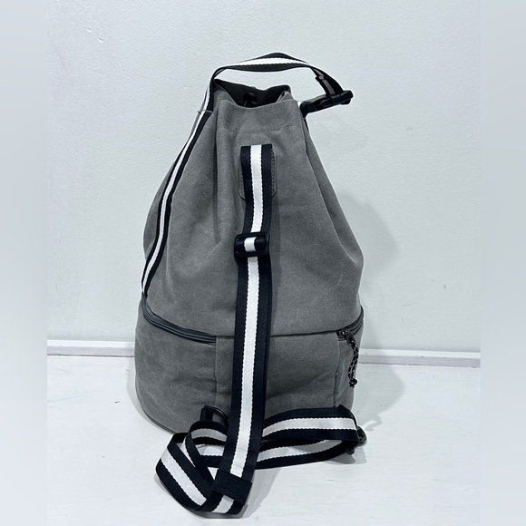 Travelon Gray Unisex Cotton Canvas Coastal Cinch Bag & Insulated Cooler Backpack - Picture 2 of 16